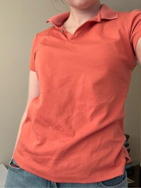 Women’s Short Sleeve Polo Top - orange